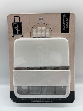 TSA-Approved 4pc Mini Travel Bottle Set - White
